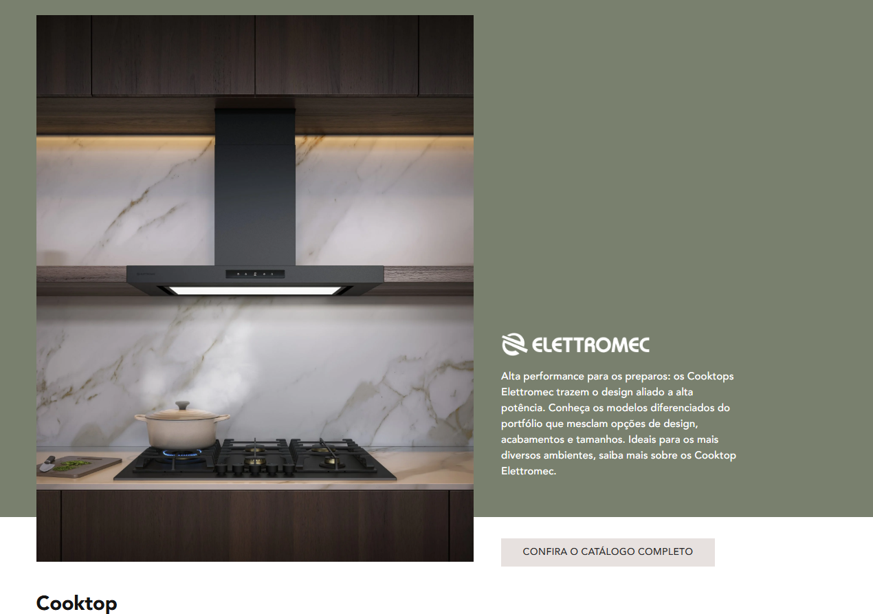 Cooktop Elettromec em cozinha contemporânea